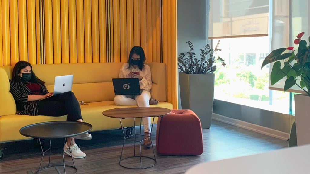 Two woman on their laptop